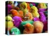 Artificially Colored Chicks Crowd Together-null-Stretched Canvas