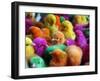 Artificially Colored Chicks Crowd Together-null-Framed Photographic Print