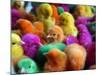 Artificially Colored Chicks Crowd Together-null-Mounted Photographic Print