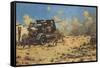 Artillery at Tobruk-null-Framed Stretched Canvas