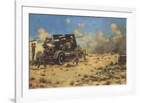 Artillery at Tobruk-null-Framed Premium Giclee Print