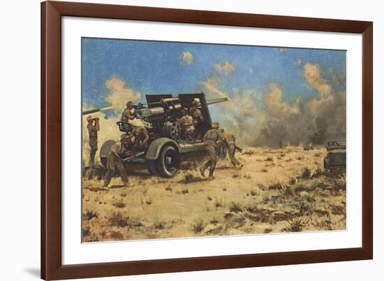 Artillery at Tobruk-null-Framed Premium Giclee Print
