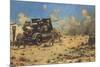 Artillery at Tobruk-null-Mounted Premium Giclee Print