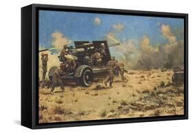 Artillery at Tobruk-null-Framed Stretched Canvas