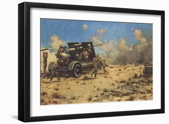 Artillery at Tobruk-null-Framed Art Print