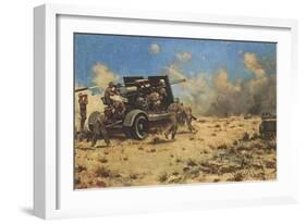 Artillery at Tobruk-null-Framed Art Print