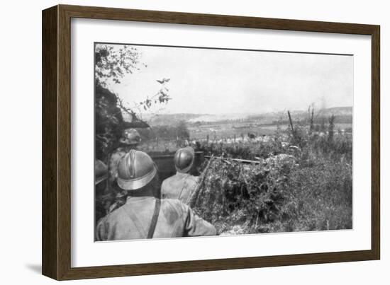 Artillery Barrage before an Advance, Aisne, France, 2 September 1918-null-Framed Giclee Print