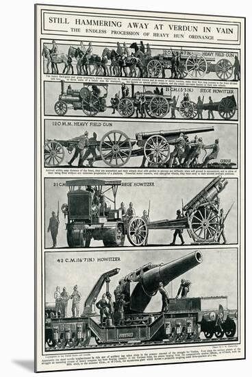 Artillery Being Sent to German Front at Verdun 1916-S.W. Clatworthy-Mounted Art Print