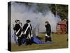 Artillery Demonstration, Revolutionary War Reenactment at Yorktown Battlefield, Virginia-null-Stretched Canvas