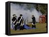 Artillery Demonstration, Revolutionary War Reenactment at Yorktown Battlefield, Virginia-null-Framed Stretched Canvas