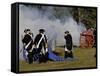 Artillery Demonstration, Revolutionary War Reenactment at Yorktown Battlefield, Virginia-null-Framed Stretched Canvas