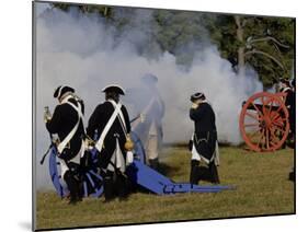 Artillery Demonstration, Revolutionary War Reenactment at Yorktown Battlefield, Virginia-null-Mounted Photographic Print