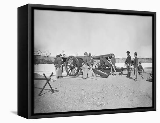 Artillery Drill in Fort During the American Civil War-Stocktrek Images-Framed Stretched Canvas