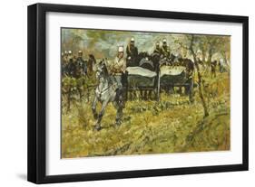 Artillery During Maneuvers-Giovanni Fattori-Framed Giclee Print