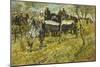 Artillery During Maneuvers-Giovanni Fattori-Mounted Giclee Print