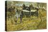 Artillery During Maneuvers-Giovanni Fattori-Stretched Canvas