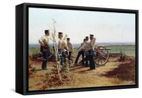 Artillery Emplacement, 1880-1885-Cesare Dell'acqua-Framed Stretched Canvas