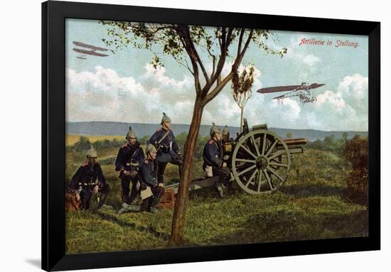 "Artillery in Position", 1914-null-Framed Giclee Print