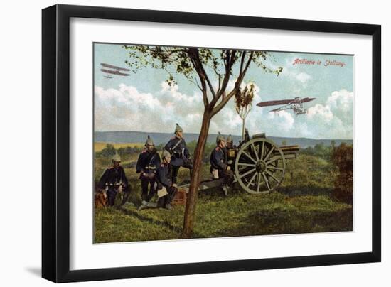 "Artillery in Position", 1914-null-Framed Giclee Print