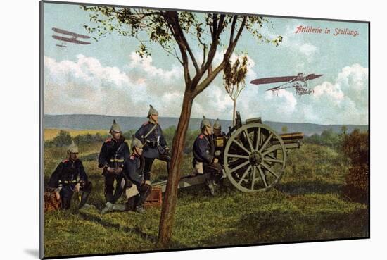 "Artillery in Position", 1914-null-Mounted Giclee Print