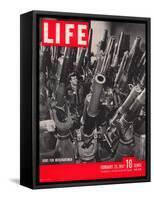 Artillery in the Brooklyn Navy Yard, Guns For Merchantmen, February 23, 1942-George Strock-Framed Stretched Canvas