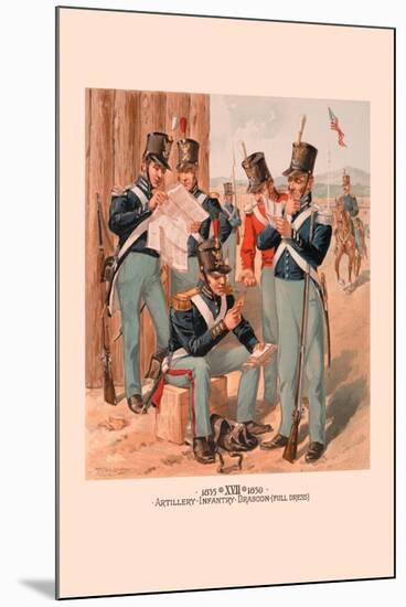 Artillery, Infantry and Dragoon-H.a. Ogden-Mounted Art Print