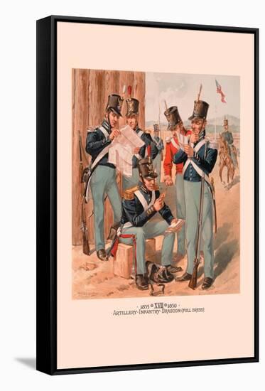 Artillery, Infantry and Dragoon-H.a. Ogden-Framed Stretched Canvas