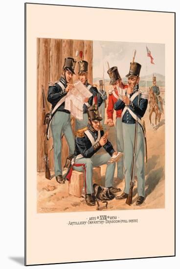 Artillery, Infantry and Dragoon-H.a. Ogden-Mounted Art Print