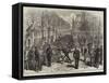 Artillery of the National Guards, Paris, at Exercise Near Notre Dame-null-Framed Stretched Canvas