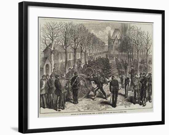 Artillery of the National Guards, Paris, at Exercise Near Notre Dame-null-Framed Giclee Print