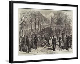 Artillery of the National Guards, Paris, at Exercise Near Notre Dame-null-Framed Giclee Print