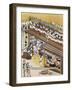 Artisans at Work, Painting Silk Screens, Edo Period (1600-1868), 17th Century, Japan-null-Framed Giclee Print