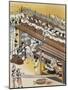 Artisans at Work, Painting Silk Screens, Edo Period (1600-1868), 17th Century, Japan-null-Mounted Giclee Print