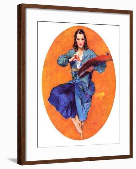 "Artist and Her Palette,"September 9, 1933-John LaGatta-Framed Giclee Print