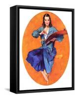 "Artist and Her Palette,"September 9, 1933-John LaGatta-Framed Stretched Canvas