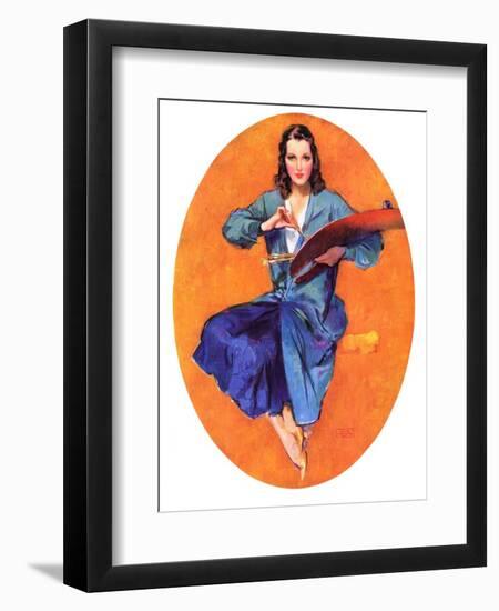 "Artist and Her Palette,"September 9, 1933-John LaGatta-Framed Giclee Print