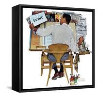 "Artist at Work", September 16,1961-Norman Rockwell-Framed Stretched Canvas