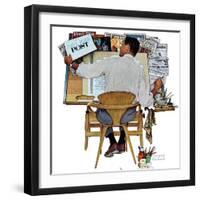 "Artist at Work", September 16,1961-Norman Rockwell-Framed Giclee Print