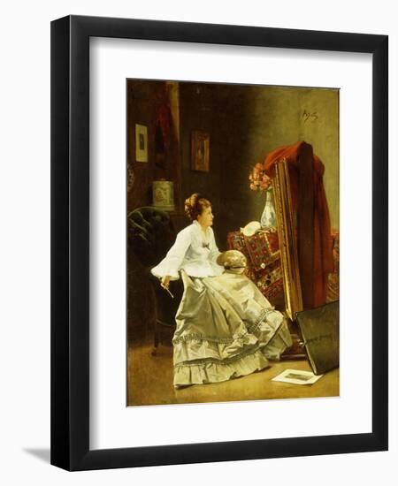 Artist at Work-Alfred Emile Stevens-Framed Premium Giclee Print