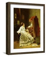 Artist at Work-Alfred Emile Stevens-Framed Giclee Print