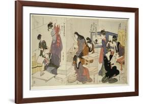 Artist, Block Carver, Applying Sizing, C.1803-Kitagawa Utamaro-Framed Giclee Print