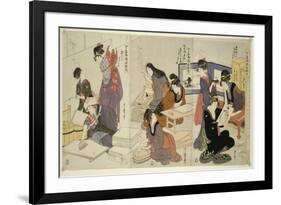 Artist, Block Carver, Applying Sizing, C.1803-Kitagawa Utamaro-Framed Giclee Print