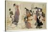 Artist, Block Carver, Applying Sizing, C.1803-Kitagawa Utamaro-Stretched Canvas