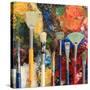 Artist Brushes On An Oil Painting Background-Hannamariah-Stretched Canvas