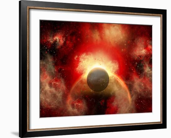 Artist' Concept Illustrating the Explosion of a Supernova-Stocktrek Images-Framed Photographic Print