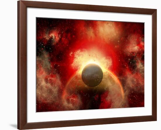 Artist' Concept Illustrating the Explosion of a Supernova-Stocktrek Images-Framed Photographic Print