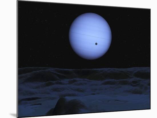 Artist' Concept of Neptune as Seen from its Largest Moon Triton-Stocktrek Images-Mounted Photographic Print