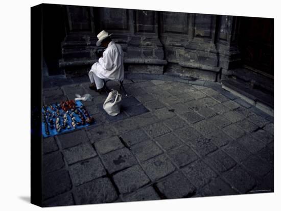 Artist Crafting Little Dolls by Church, Mexico City, Mexico, North America-Aaron McCoy-Stretched Canvas