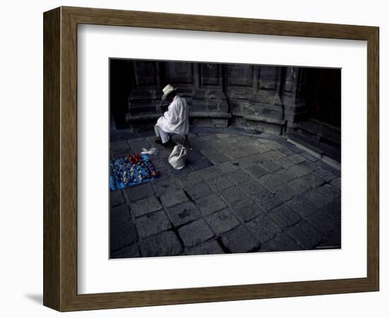 Artist Crafting Little Dolls by Church, Mexico City, Mexico, North America-Aaron McCoy-Framed Photographic Print