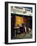 Artist Ed Kienholz Drinking Coffee Inside Section of His Assemblage "The Beanery. "-Ralph Crane-Framed Photographic Print